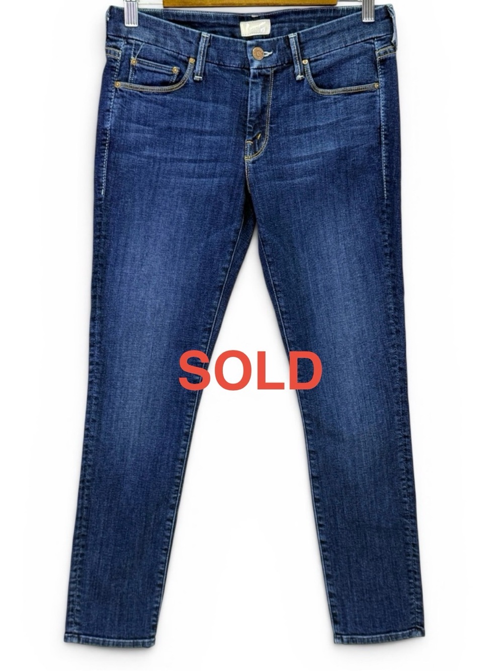Mother The Looker Crop Women's Low-Rise Skinny Crop Denim Jeans Size 28